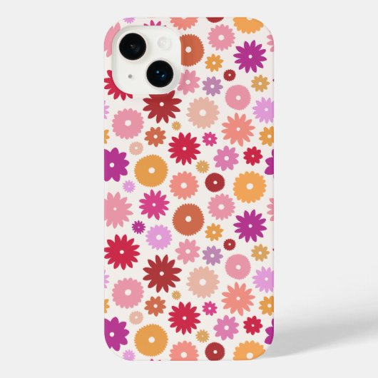 Colorful Blooms Repeat Pattern iPhone Hoesje (Achterkant)