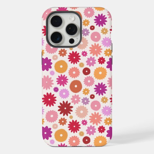 Colorful Blooms Repeat Pattern iPhone Hoesje (Achterkant)