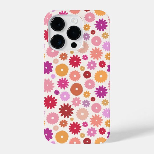 Colorful Blooms Repeat Pattern iPhone Hoesje (Achterkant)