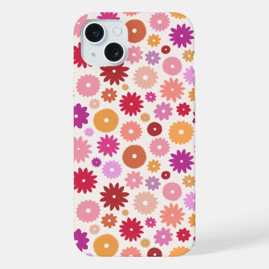 Colorful Blooms Repeat Pattern iPhone Hoesje (Achterkant)