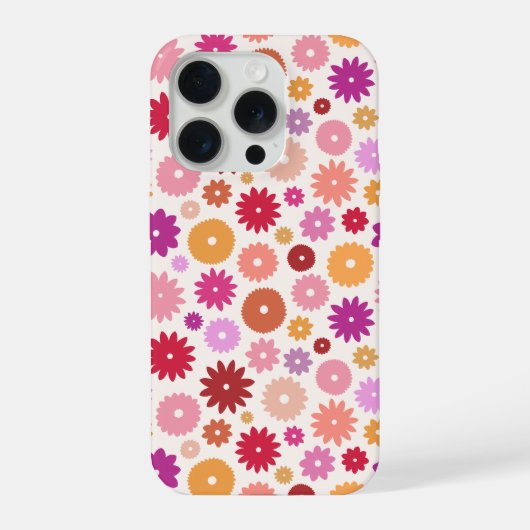 Colorful Blooms Repeat Pattern iPhone Hoesje (Achterkant)