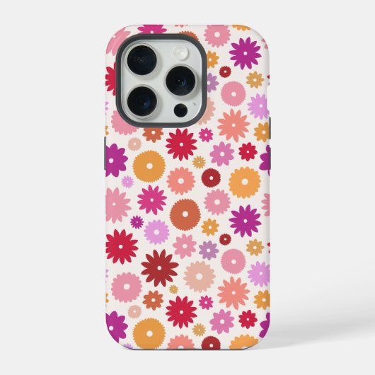 Colorful Blooms Repeat Pattern iPhone Hoesje (Achterkant)