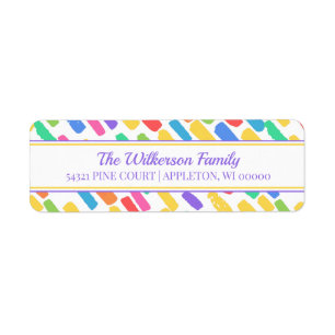 Colorful Blots Modern Family Address Label