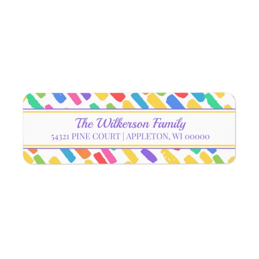 Colorful Blots Modern Family Address Label (Voorkant)