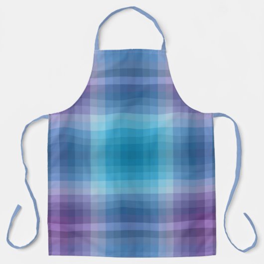 Colorful Blue And Purple Fashion Checkered Stripes Schort (Voorkant)