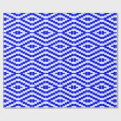 Colorful blue and white Kente pattern Cadeaupapier (Vlak)