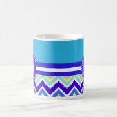 Colorful Blue Aztec Andes Chevron Zig Zags Koffiemok (Center)