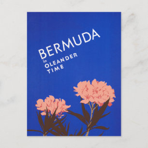 Colorful Blue Bermuda in Oleander Time Travel Briefkaart