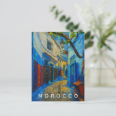Colorful Blue Chefchaouen Morocco Medina  Briefkaart (Staand voorkant)