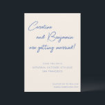 Colorful Blue Ecru Script Handwriting Weddenschap Save The Date<br><div class="desc">Colorful Blue Ecru Script Handwriting Weddenschap Save the Date</div>