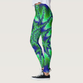 Colorful Blue en Green Fractal Leggings (Links)