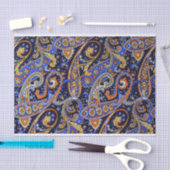Colorful Blue en Oranje Paisley Pattern Tissuepapier (Craft)