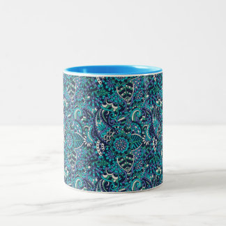 Colorful Blue en paarse Paisley Pattern Mok