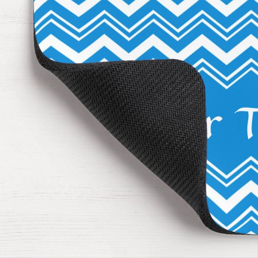 Colorful Blue en White Zigzags Muismat (Hoek)