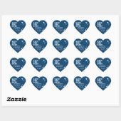 Colorful Blue Geometric Wedding Save the Date Hart Sticker (Vel)