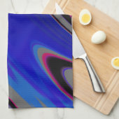 Colorful Blue Gray Magenta Fractal Swirl Theedoek (Quarter Fold)