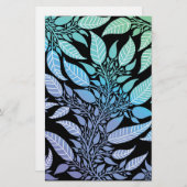 Colorful Blue Green Leafy Design Soap Wrap Paper (Voorkant / Achterkant)