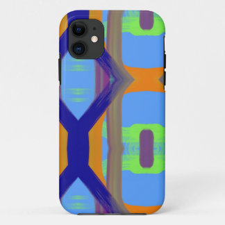 Colorful Blue Green Oranje Gepersonaliseerd Art Pa iPhone 11 Hoesje