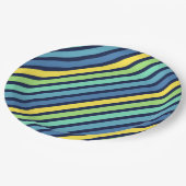 Colorful Blue Green Yellow Stripes Pattern Papieren Bordje (Gekanteld)