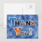 Colorful Blue Hartelijk dank briefkaart (Voorkant / Achterkant)