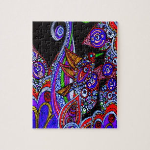 Colorful Blue Hummingbird Legpuzzel