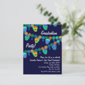 Colorful Blue Lantern Graduion Party nodiging Kaart (Staand voorkant)