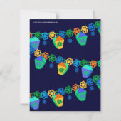 Colorful Blue Lantern Graduion Party nodiging Kaart (Achterkant)