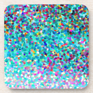 Colorful Blue Multicolored Abstract Art Patroon Bier Onderzetter