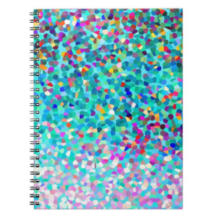 Colorful Blue Multicolored Abstract Art Patroon Notitieboek