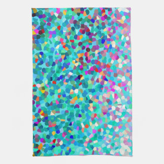 Colorful Blue Multicolored Abstracte keukenhanddoe Theedoek