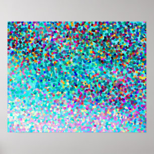 Colorful Blue Multicolored Modern Abstract Patroon Poster