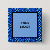 Colorful Blue Photo Lijst Button (Voorkant)