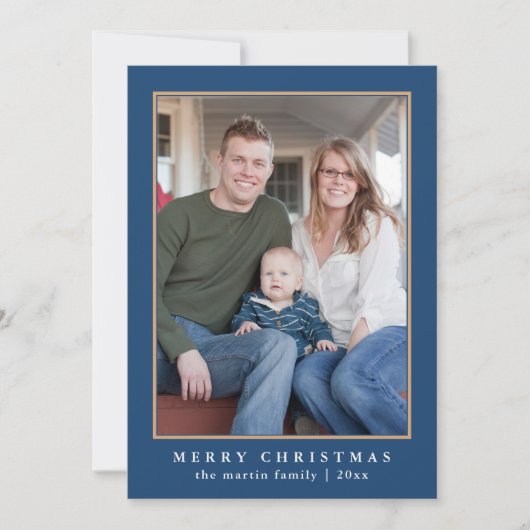 Colorful Blue Pset Pattern Kerstmis Feestdagenkaart (Voorkant)