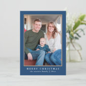 Colorful Blue Pset Pattern Kerstmis Feestdagenkaart (Staand voorkant)