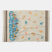 Colorful Blue Pumpkins Beige Kitchen Towel Theedoek (Horizontaal)