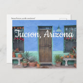 Colorful Blue Southwest home Tucson, Arizona Briefkaart (Voorkant / Achterkant)