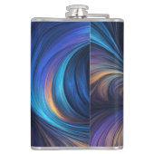 Colorful Blue Swirl Pattern Heupfles (Achterkant)