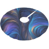 Colorful Blue Swirl Pattern Kerstboom Rok (Gekanteld)