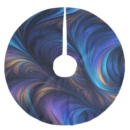 Colorful Blue Swirl Pattern Kerstboom Rok (Voorkant)