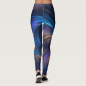 Colorful Blue Swirl Pattern Leggings (Achterkant)