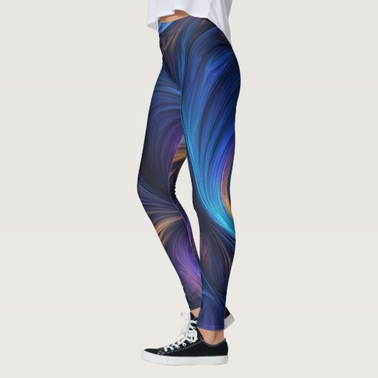 Colorful Blue Swirl Pattern Leggings (Links)