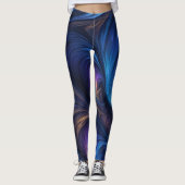 Colorful Blue Swirl Pattern Leggings (Voorkant)