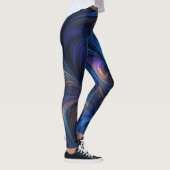 Colorful Blue Swirl Pattern Leggings (Rechts)