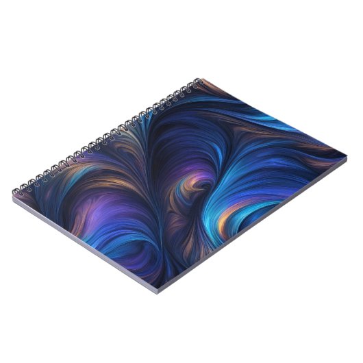 Colorful Blue Swirl Pattern Notitieboek (Linkerzijde)