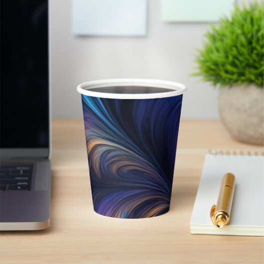 Colorful Blue Swirl Pattern Papieren Bekers (Insitu)