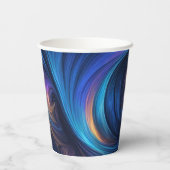 Colorful Blue Swirl Pattern Papieren Bekers (Achterkant)