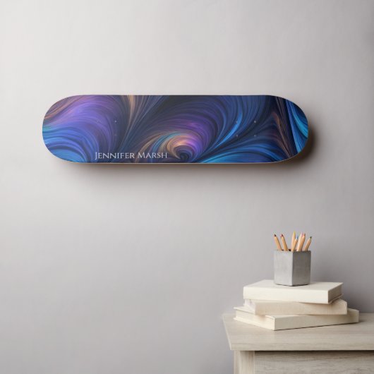 Colorful Blue Swirl Pattern Persoonlijk Skateboard (Muurkunst (Horizontaal))