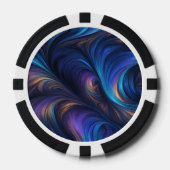 Colorful Blue Swirl Pattern Poker Chips (Voorkant)