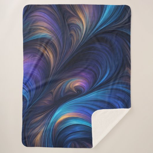 Colorful Blue Swirl Pattern Sherpa Deken (Voorkant)