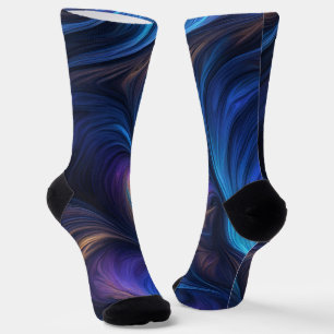Colorful Blue Swirl Pattern Sokken